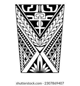 Wrap around arm polynesian tattoo design. Pattern aboriginal samoan. illustration EPS10