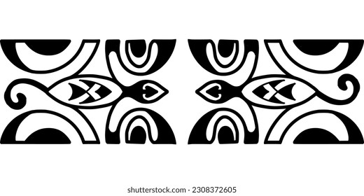 Wrap around arm polynesian tattoo design. Pattern aboriginal samoan. Vector illustration eps10.