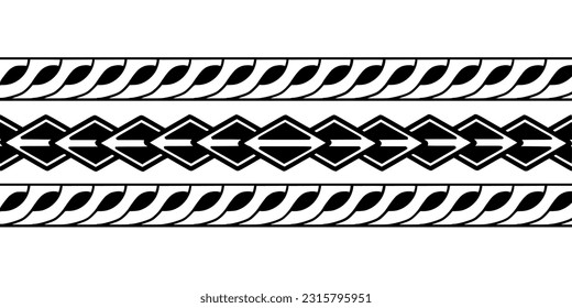 Wrap around arm polynesian tattoo design. Pattern aboriginal samoan.