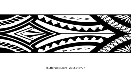 Wrap around arm polynesian tattoo design. Pattern aboriginal samoan.