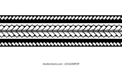 Wrap around arm polynesian tattoo design. Pattern aboriginal samoan.