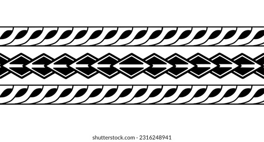 Wrap around arm polynesian tattoo design. Pattern aboriginal samoan.