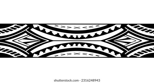 Wrap around arm polynesian tattoo design. Pattern aboriginal samoan.