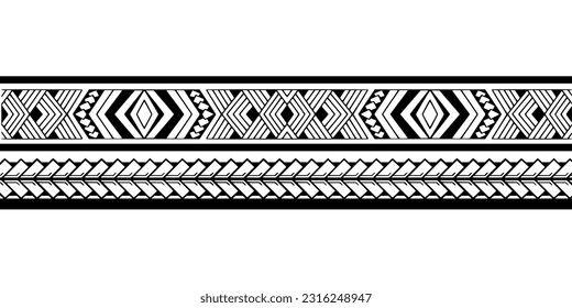 Wrap around arm polynesian tattoo design. Pattern aboriginal samoan.