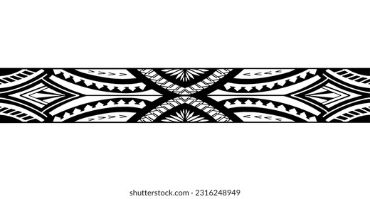 Wrap around arm polynesian tattoo design. Pattern aboriginal samoan.