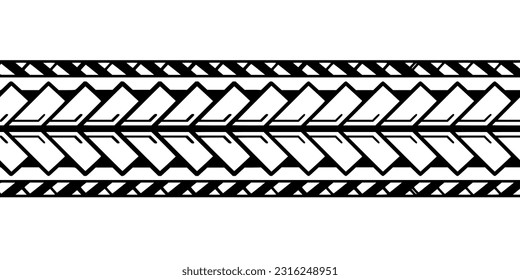 Wrap around arm polynesian tattoo design. Pattern aboriginal samoan.