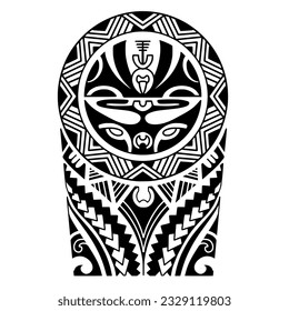 Wrap around arm polynesian tattoo design. Pattern aboriginal samoan. illustration EPS10