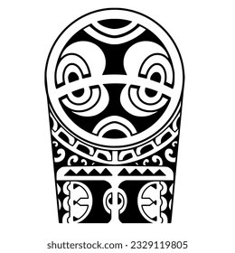 Wrap around arm polynesian tattoo design. Pattern aboriginal samoan. illustration EPS10