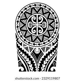 Wrap around arm polynesian tattoo design. Pattern aboriginal samoan. illustration EPS10