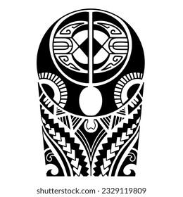 Wrap around arm polynesian tattoo design. Pattern aboriginal samoan. illustration EPS10