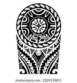 Wrap around arm polynesian tattoo design. Pattern aboriginal samoan. illustration EPS10