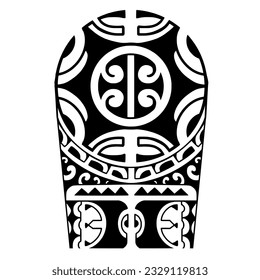 Wrap around arm polynesian tattoo design. Pattern aboriginal samoan. illustration EPS10