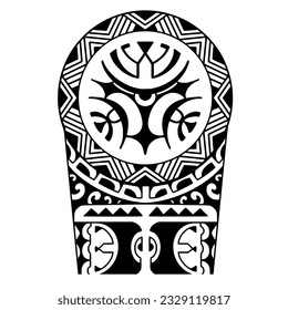 Wrap around arm polynesian tattoo design. Pattern aboriginal samoan. illustration EPS10