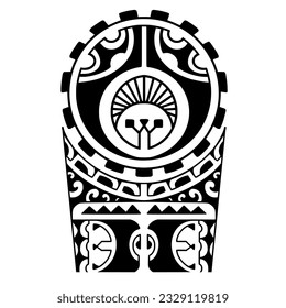 Wrap around arm polynesian tattoo design. Pattern aboriginal samoan. illustration EPS10