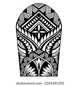 Wrap around arm polynesian tattoo design. Pattern aboriginal samoan. illustration EPS10