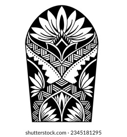 Wrap around arm polynesian tattoo design. Pattern aboriginal samoan. illustration EPS10