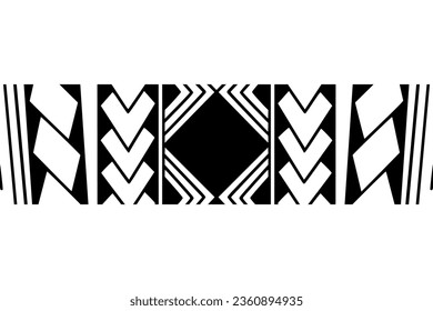 Wrap around arm polynesian tattoo design. Pattern aboriginal samoan. Vector illustration eps10.