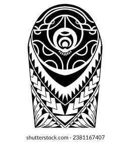 Wrap around arm polynesian tattoo design. Pattern aboriginal samoan. illustration EPS10