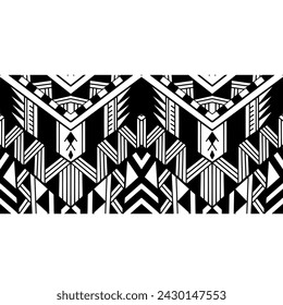 Wrap around arm polynesian tattoo design. Pattern aboriginal samoan. Vector illustration eps10.