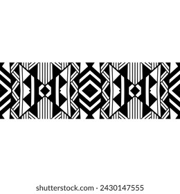 Wrap around arm polynesian tattoo design. Pattern aboriginal samoan. Vector illustration eps10.