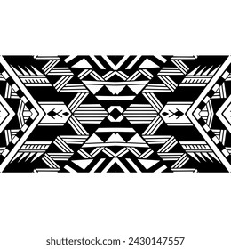 Wrap around arm polynesian tattoo design. Pattern aboriginal samoan. Vector illustration eps10.