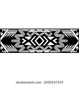 Wrap around arm polynesian tattoo design. Pattern aboriginal samoan. Vector illustration eps10.