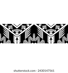 Wrap around arm polynesian tattoo design. Pattern aboriginal samoan. Vector illustration eps10.