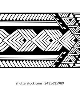 Wrap around arm polynesian tattoo design. Pattern aboriginal samoan. Vector illustration eps10.