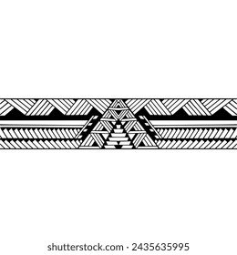 Wrap around arm polynesian tattoo design. Pattern aboriginal samoan. Vector illustration eps10.