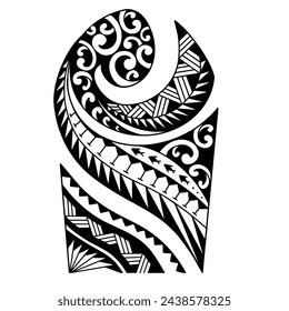 Wrap around arm polynesian tattoo design. Pattern aboriginal samoan. illustration EPS10