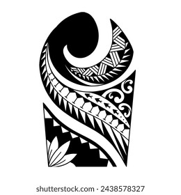 Wrap around arm polynesian tattoo design. Pattern aboriginal samoan. illustration EPS10