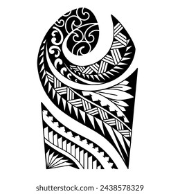 Wrap around arm polynesian tattoo design. Pattern aboriginal samoan. illustration EPS10