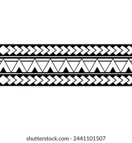 Wrap around arm polynesian tattoo design. Pattern aboriginal samoan. Vector illustration eps10.