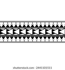 Wrap around arm polynesian tattoo design. Pattern aboriginal samoan. Vector illustration eps10.