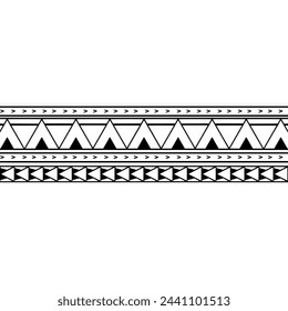 Wrap around arm polynesian tattoo design. Pattern aboriginal samoan. Vector illustration eps10.