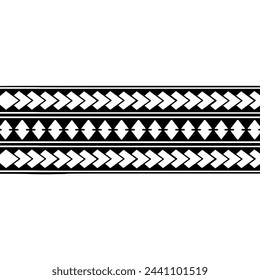 Wrap around arm polynesian tattoo design. Pattern aboriginal samoan. Vector illustration eps10.