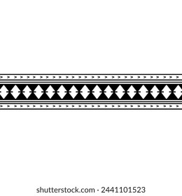 Wrap around arm polynesian tattoo design. Pattern aboriginal samoan. Vector illustration eps10.