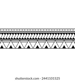 Wrap around arm polynesian tattoo design. Pattern aboriginal samoan. Vector illustration eps10.