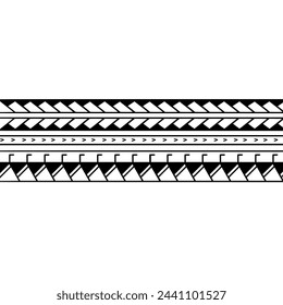 Wrap around arm polynesian tattoo design. Pattern aboriginal samoan. Vector illustration eps10.