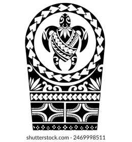 Wrap around arm polynesian tattoo design. Pattern aboriginal samoan. illustration EPS10