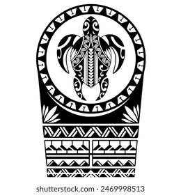 Wrap around arm polynesian tattoo design. Pattern aboriginal samoan. illustration EPS10