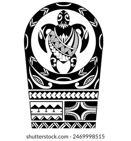 Wrap around arm polynesian tattoo design. Pattern aboriginal samoan. illustration EPS10