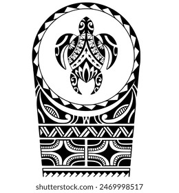 Wrap around arm polynesian tattoo design. Pattern aboriginal samoan. illustration EPS10