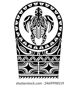 Wrap around arm polynesian tattoo design. Pattern aboriginal samoan. illustration EPS10