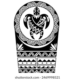 Wrap around arm polynesian tattoo design. Pattern aboriginal samoan. illustration EPS10