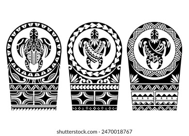 Wrap around arm polynesian tattoo design. Pattern aboriginal samoan. illustration EPS10