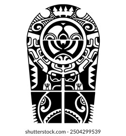 Wrap around arm polynesian tattoo design. Pattern aboriginal samoan. illustration EPS10