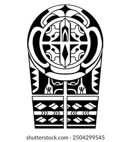 Wrap around arm polynesian tattoo design. Pattern aboriginal samoan. illustration EPS10