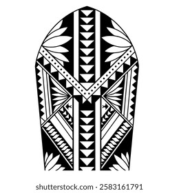 Wrap around arm polynesian tattoo set design. Pattern aboriginal samoan. illustration EPS10