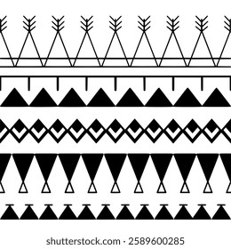 Wrap around arm polynesian tattoo design. Pattern aboriginal samoan. illustration EPS10